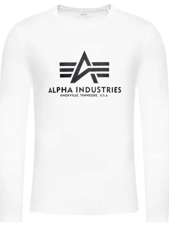 Alpha Industries Longsleeve Basic T 100510 Biały Regular Fit