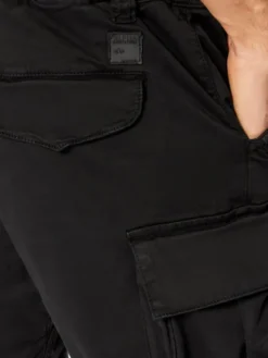 Alpha Industries Szorty materiałowe Airman 116211 Czarny Regular Fit