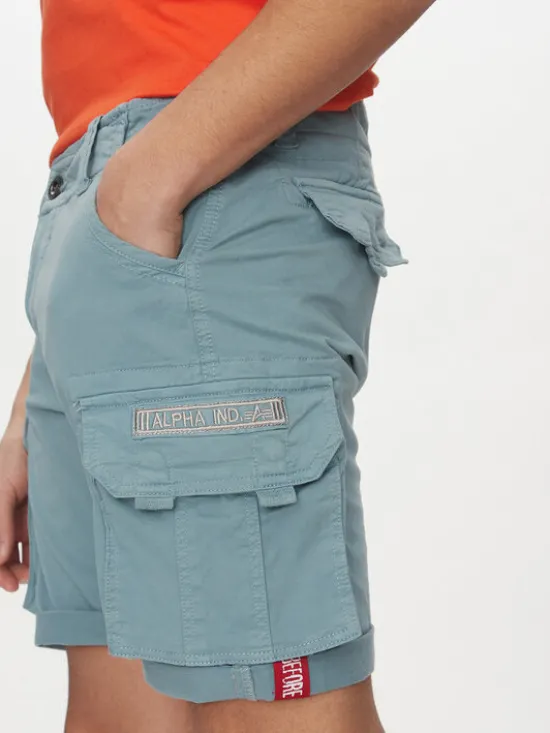 Alpha Industries Szorty materiałowe Crew 176203 Niebieski Slim Fit