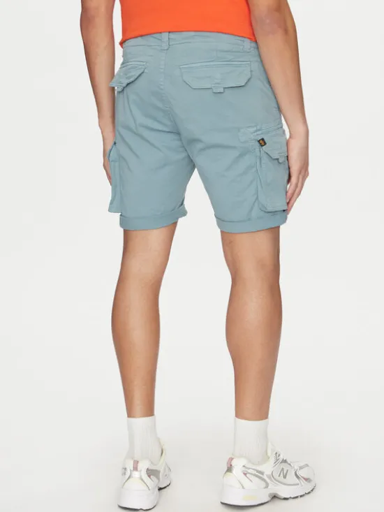 Alpha Industries Szorty materiałowe Crew 176203 Niebieski Slim Fit