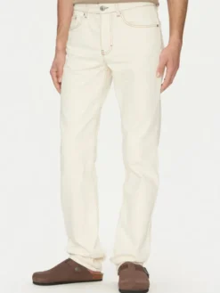 AMI Paris Jeansy HTR001.DE0039 Écru Classic Fit