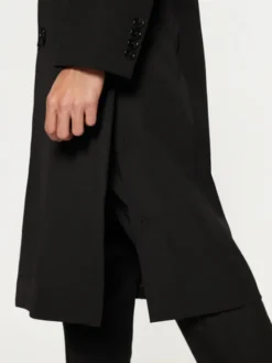 AMI Paris Płaszcz przejściowy HCO319.WV0037 Czarny Regular Fit
