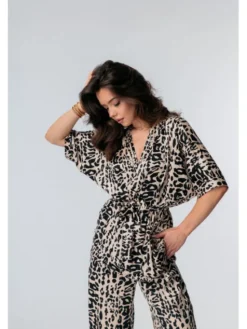 Aurora Garnitur Kimono animal print Czarny Custom Fit