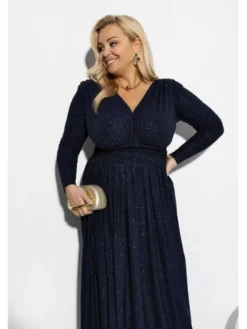 Aurora Sukienka wieczorowa Adelle brokat granat Granatowy Feminine Fit