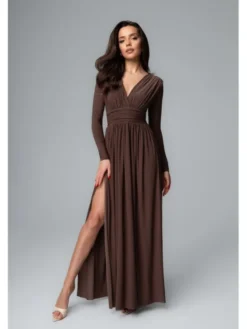 Aurora Sukienka wieczorowa Adelle Brązowy Feminine Fit