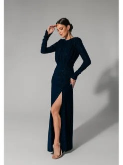 Aurora Sukienka wieczorowa Annabelle brokat Granatowy Feminine Fit