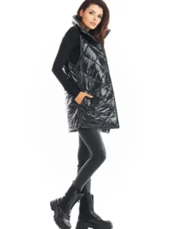 Awama Bezrękawnik A383 Czarny Basic Fit