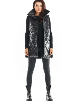 Awama Bezrękawnik A383 Czarny Basic Fit