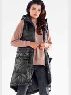 Awama Bezrękawnik A543 Czarny Basic Fit