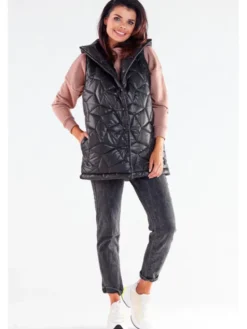 Awama Bezrękawnik A539 Czarny Basic Fit