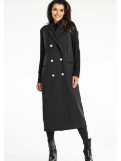 Awama Kamizelka A664 Czarny Basic Fit