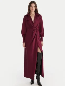 Babylon Sukienka wieczorowa ED0764 Bordowy Regular Fit