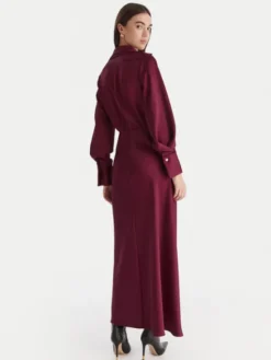 Babylon Sukienka wieczorowa ED0764 Bordowy Regular Fit