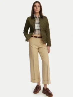 Barbour Kurtka przejściowa Deveron LQU1012OL51 Zielony Regular Fit