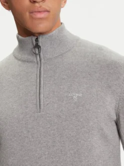 Barbour Sweter Half Zip MKN1074GY52 Szary Regular Fit