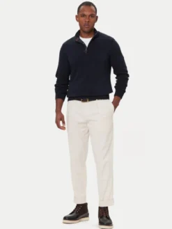 Barbour Sweter Half Zip MKN1074NY91 Granatowy Regular Fit