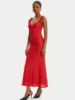Bardot Sukienka koktajlowa Alegra Stretch Lace 59964DB Czerwony Regular Fit