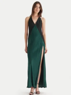 Bardot Sukienka wieczorowa Estrella Haltrel 59977DB Zielony Regular Fit