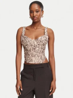 Bardot Top Carolina 60423TB Brązowy jasny Slim Fit