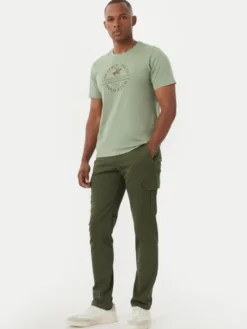 Beverly Hills Polo Club Spodnie materiałowe P-SS26M -T450313 Zielony Regular Fit
