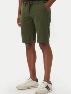 Beverly Hills Polo Club Szorty materiałowe P-SS26M-B476380 Zielony Regular Fit