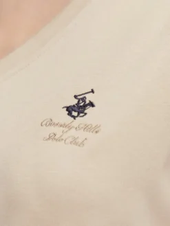 Beverly Hills Polo Club T-Shirt P-SS26W-TS516518 Beżowy Regular Fit