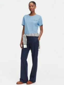Beverly Hills Polo Club T-Shirt P-SS26W-TS085 Niebieski jasny Regular Fit