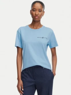 Beverly Hills Polo Club T-Shirt P-SS26W-TS085 Niebieski jasny Regular Fit