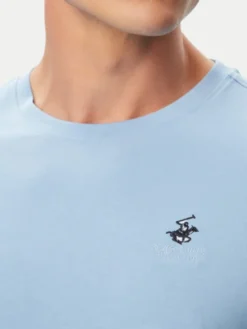 Beverly Hills Polo Club T-Shirt P-SS26M-TS41740 Niebieski Regular Fit