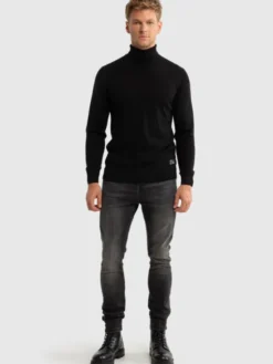 BIG STAR Jeansy DERIC HIGH WAIST Czarny Skinny Fit