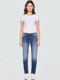 BIG STAR Jeansy MAGGIE Granatowy Tapered Fit