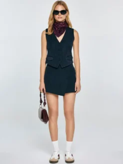 BIG STAR Kamizelka ELVIA Granatowy Slim Fit