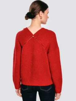 BIG STAR Kardigan KARDILA Czerwony Basic Fit