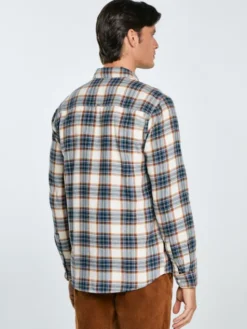 BIG STAR Koszula FLANENO Niebieski Basic Fit