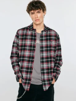BIG STAR Koszula FLANES Szary Basic Fit