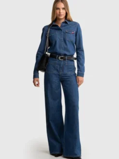 BIG STAR Koszula jeansowa NORRA Granatowy Slim Fit