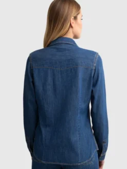 BIG STAR Koszula jeansowa NORRA Granatowy Slim Fit