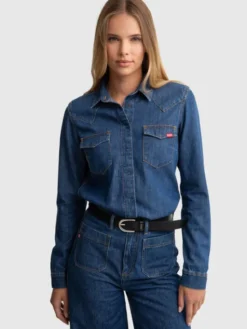 BIG STAR Koszula jeansowa NORRA Granatowy Slim Fit