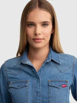 BIG STAR Koszula jeansowa NORRA Niebieski Slim Fit