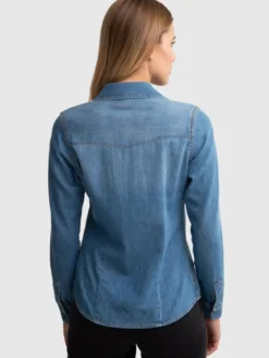 BIG STAR Koszula jeansowa NORRA Niebieski Slim Fit