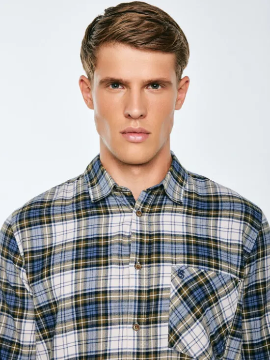 BIG STAR Koszula KONER Niebieski Basic Fit