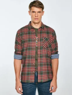 BIG STAR Koszula KONER Zielony Basic Fit