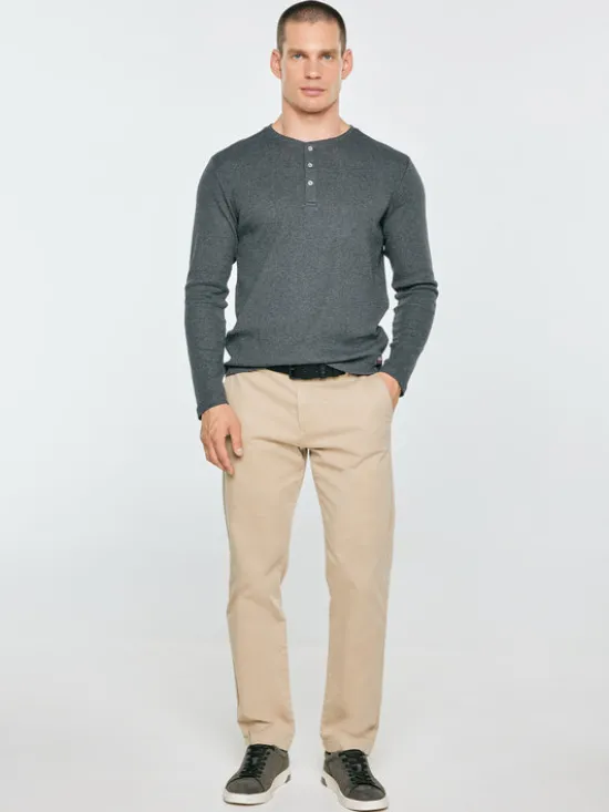 BIG STAR Longsleeve MERRTER Szary Basic Fit