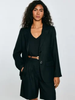 BIG STAR Marynarka EMISA Czarny Slim Fit