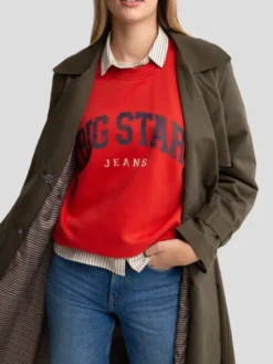 BIG STAR Płaszcz przejściowy SIGREENA Zielony Comfort Fit