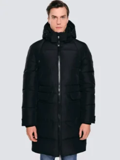 BIG STAR Płaszcz zimowy MIKRONOS Czarny Basic Fit