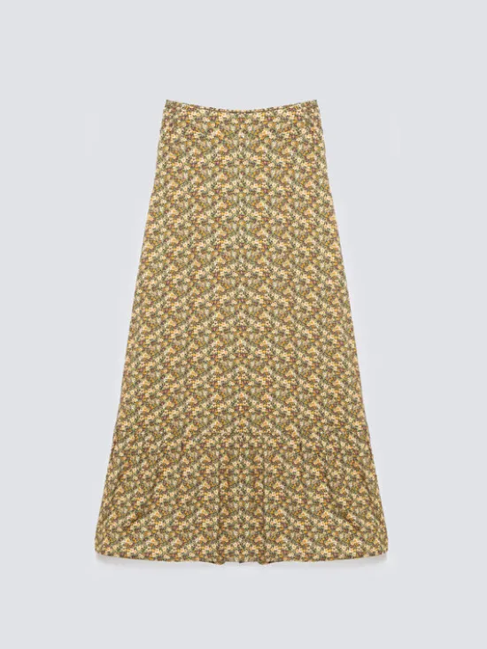BIG STAR Spódnica maxi INGER Żółty Basic Fit