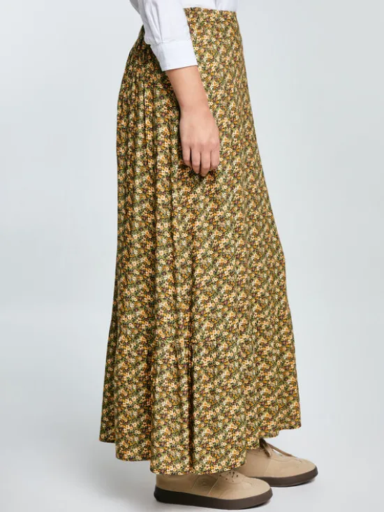 BIG STAR Spódnica maxi INGER Żółty Basic Fit