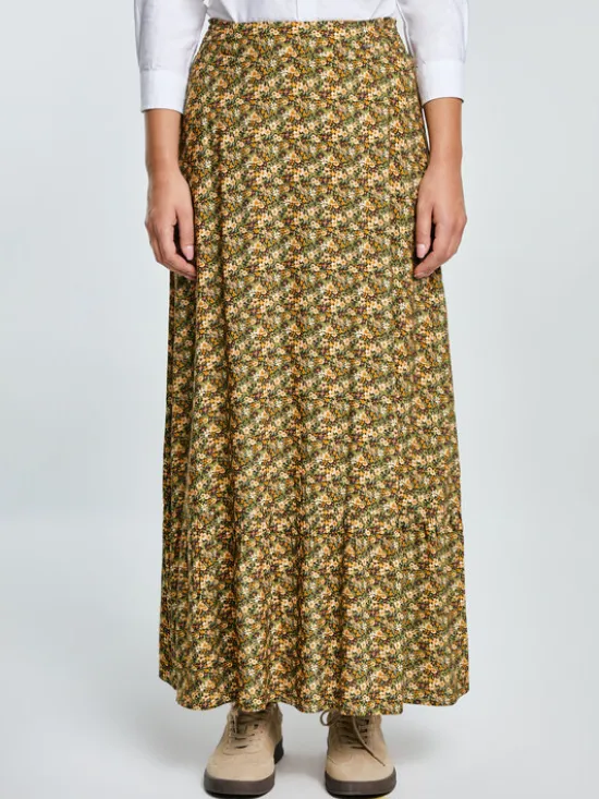 BIG STAR Spódnica maxi INGER Żółty Basic Fit