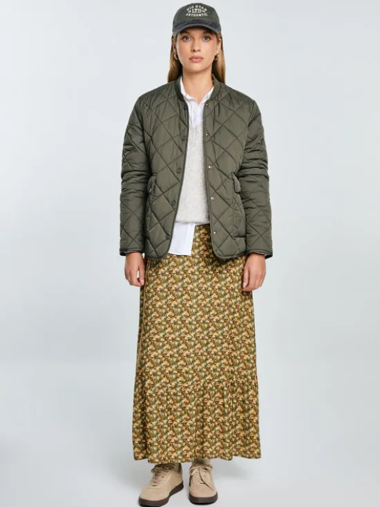 BIG STAR Spódnica maxi INGER Żółty Basic Fit